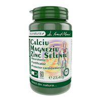 Calciu Magneziu Zinc Seleniu, 60 capsule, Pro Natura