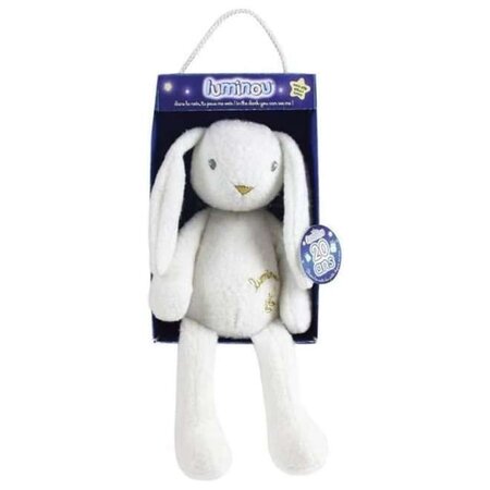Jucarie de plus, 30 cm, Alb Fosforescent, Iepure Luminou, 0 luni+, Jemini 700400