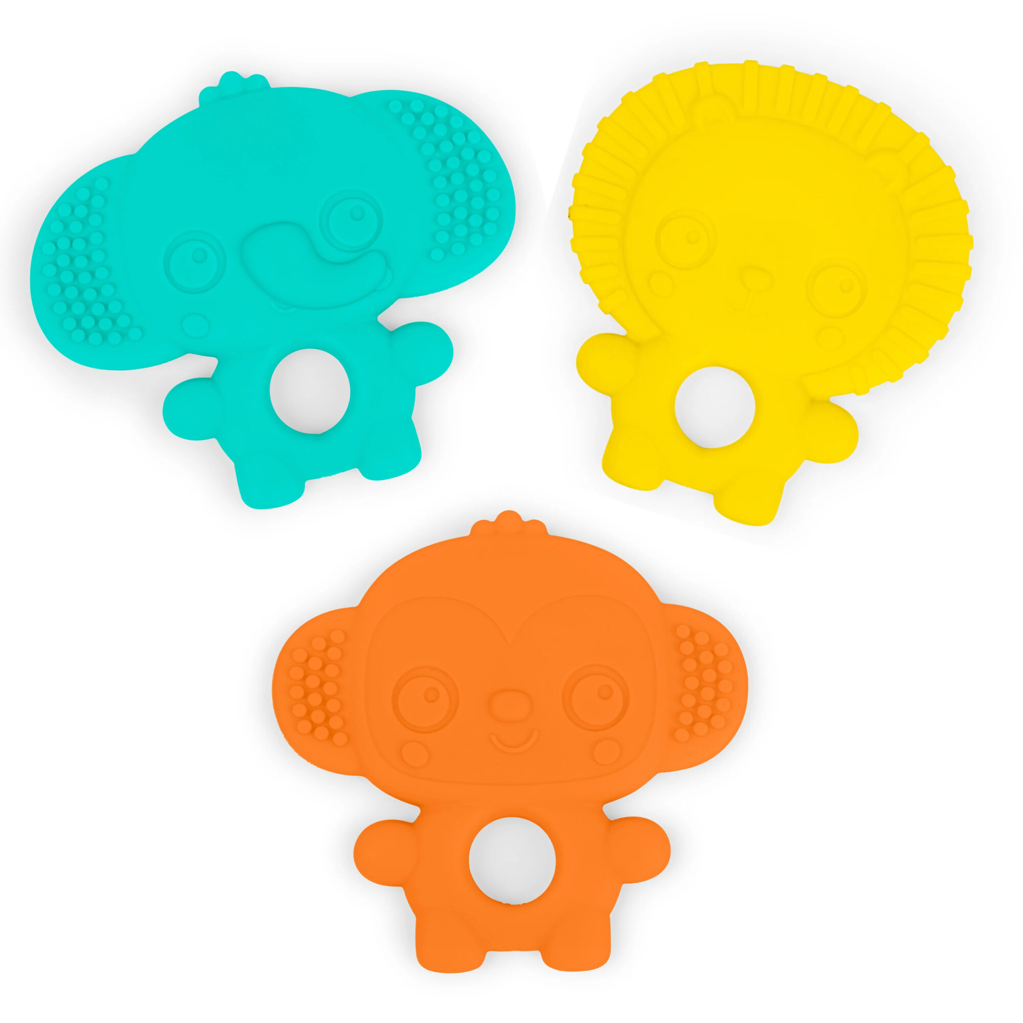 Set de 3 jucarii dentitie cu texturi, 3 luni+, Gummy Buddies, Bright Starts