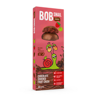 Snack fructat cu ciocolata belgiana, Mar si Capsuni, 30 g, Bob Snail