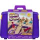 Kinetic Sand in cutie cu accesorii si maner, Spin Master 459611