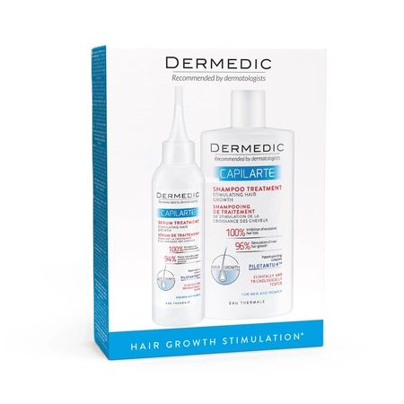 Set Sampon + Ser pentru stimularea cresterii parului Capilarte, 300 ml + 150 ml, Dermedic