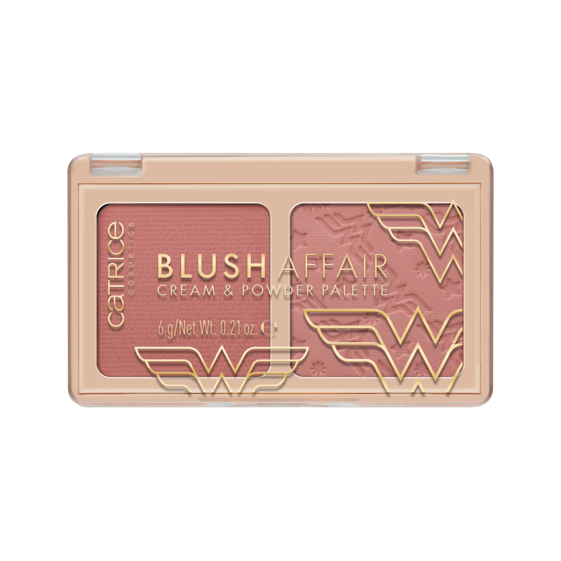 Paleta de fard pentru obraz Wonder Woman, 020 Powerfull Together Blush Affair, 6 g, Catrice