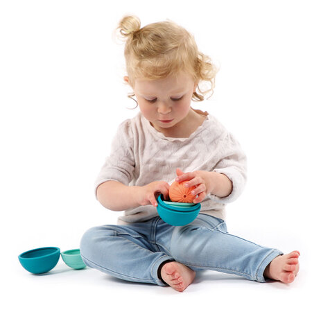 Set de mingi din silicon Ball in Ball, 6 luni+, Ludi 700927