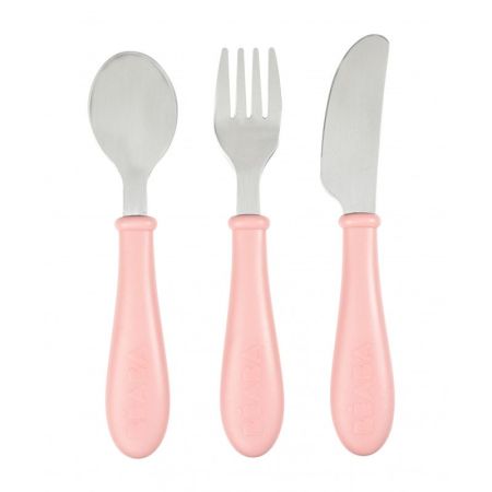 Set 3 tacamuri inox, roz, Beaba 445801