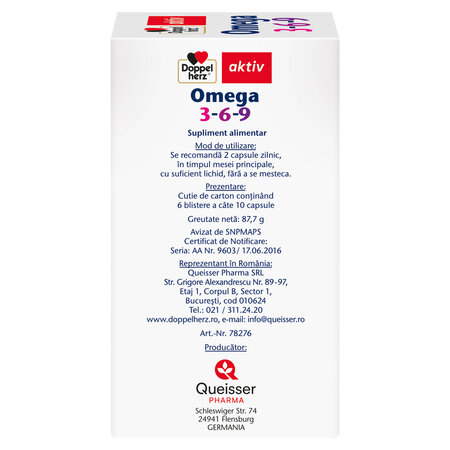 Omega 3-6-9 Aktiv, 60 capsule, Doppelherz 701187