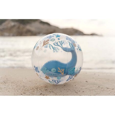 Minge de plaja cu figurina 3D Ocean Dreams, 35 cm, Albastru, 2 ani+, Little Dutch 701233