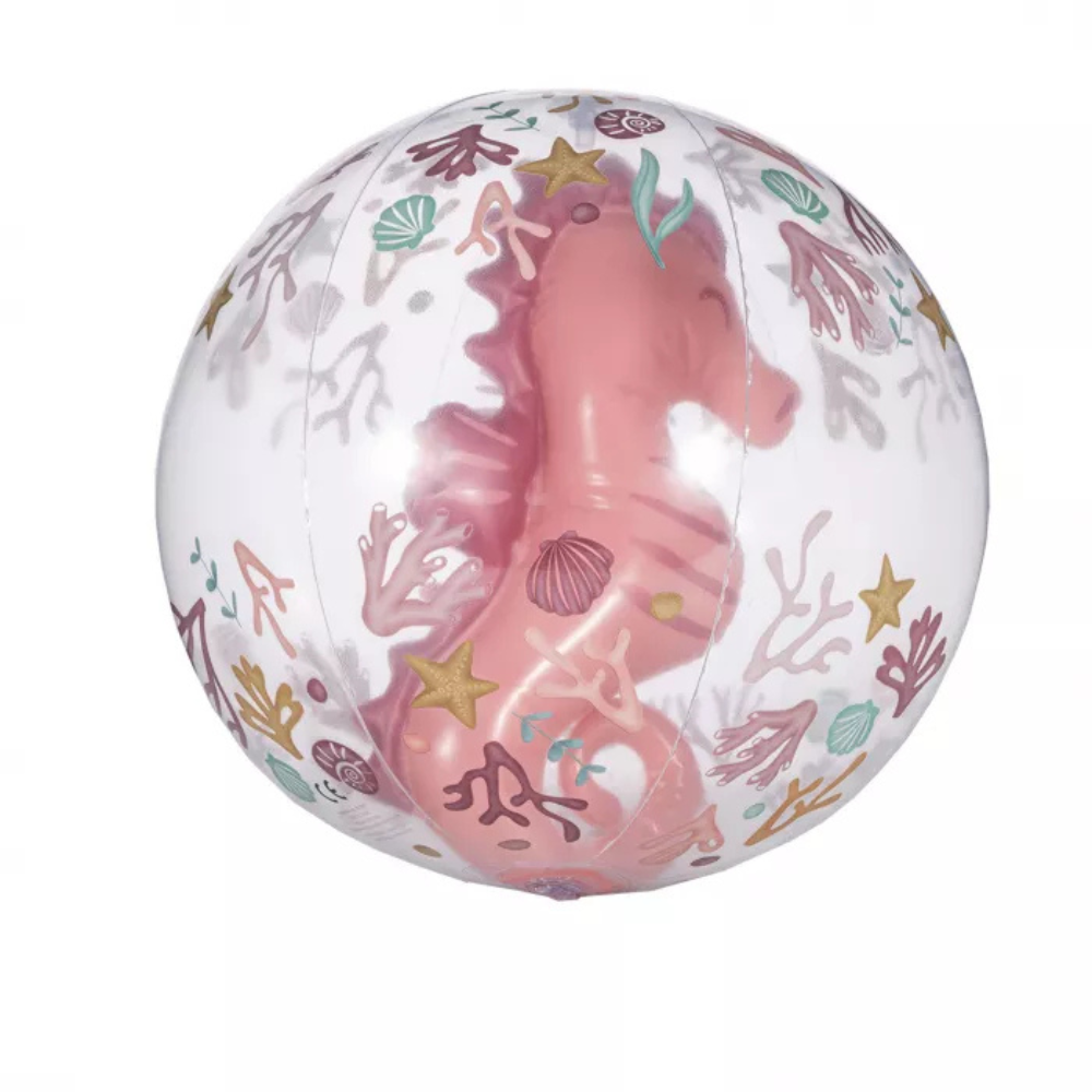 Minge de plaja cu figurina 3D Ocean Dreams, 2 ani+, Roz, Little Dutch