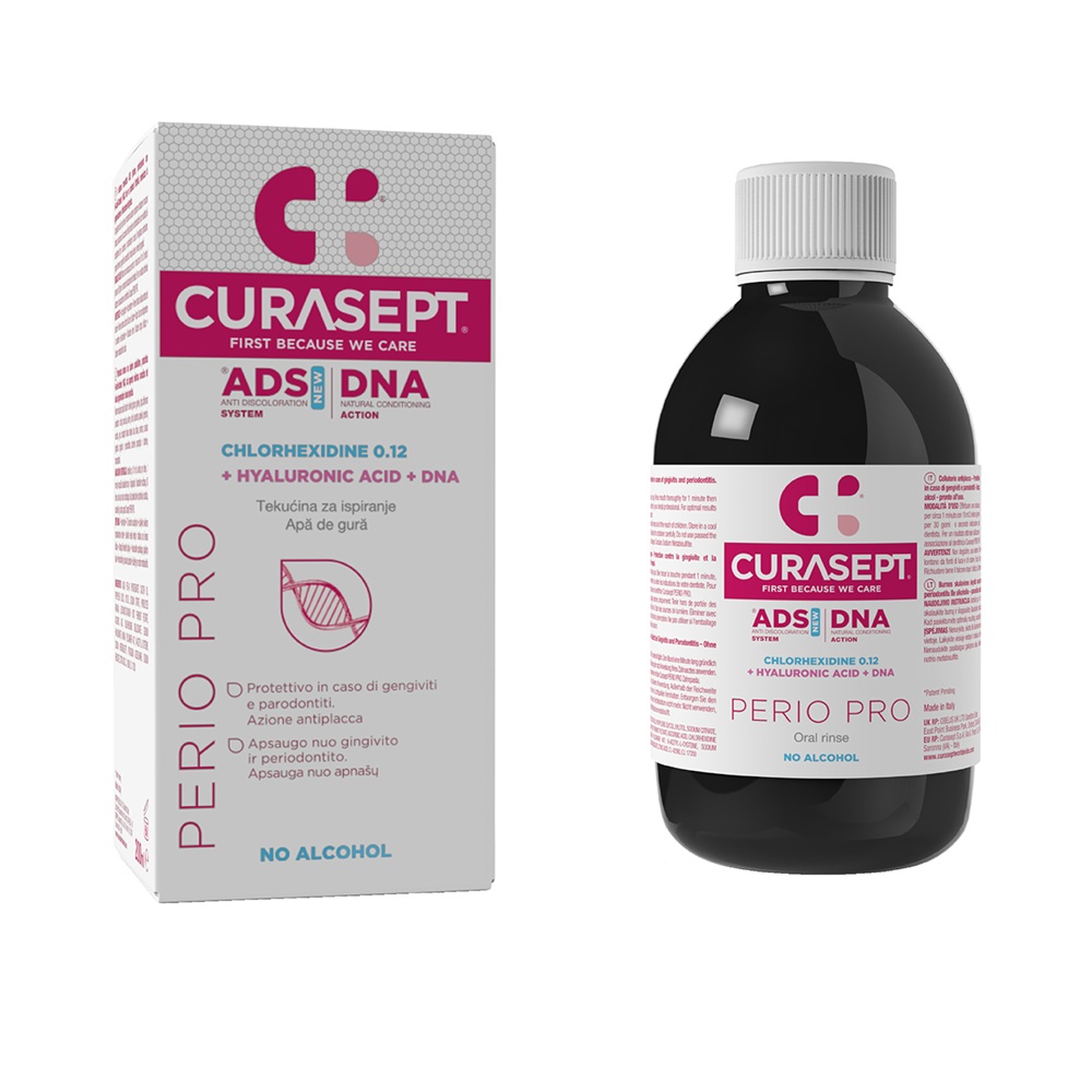 Apa de gura cu clorhexidina ADS DNA Perio Pro, 0.12%, 200 ml, Curasept