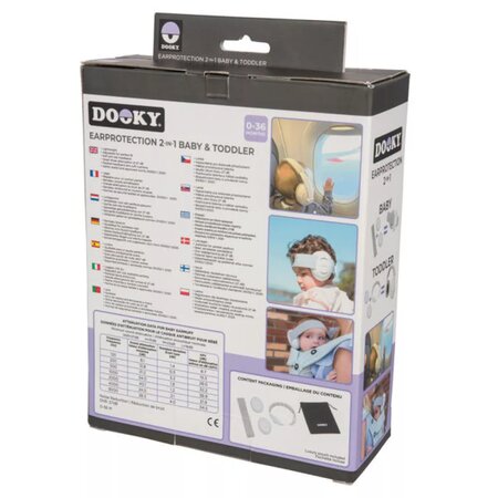 Casti antifonice 2 in 1, Alb, 0-3 ani, Dooky 701353