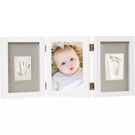 Rama foto tripla cu kit amprenta 2D Happy Hands Baby, Dooky 701374