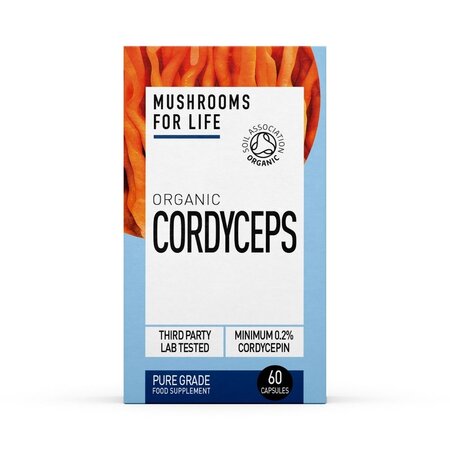 Organic Cordyceps, 800 mg  Pure Grade Extract, 60 capsule, Mushrooms For Life