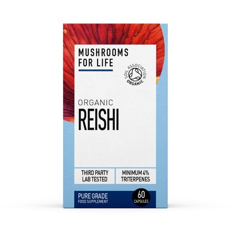 Organic Reishi, 800 mg Pure Grade Extract, 60 capsule, Mushrooms For Life