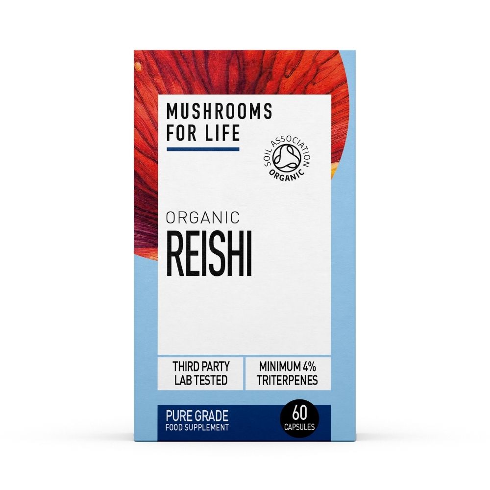 Organic Reishi, 800 mg Pure Grade Extract, 60 capsule, Mushrooms For Life