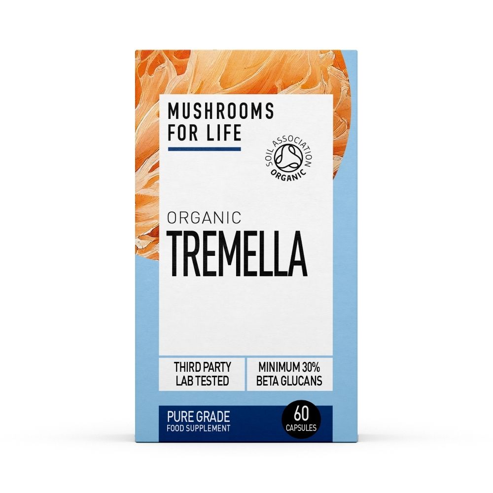 Organic Tremella 800mg Pure Grade Extract, 60 capsule, Mushrooms For Life
