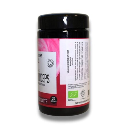 Organic Cordyceps Beetroot Latte, 1000mg Pure Grade Extract, 130 g, Mushrooms For Life 701436