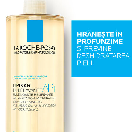 Ulei de spalare hidratant pentru pielea uscata cu tendinta atopica Lipikar AP+, 750 ml, La Roche-Posay 559396