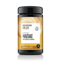 Organic Maitake Ginger Latte, 1000 mg Pure Grade Extract, 110 g, Mushrooms For Life