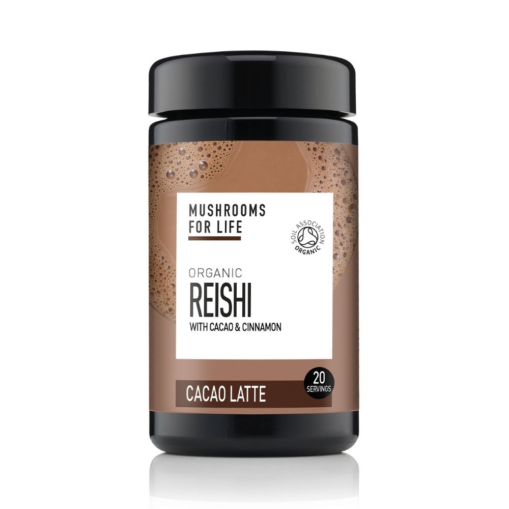 Organic Reishi Cacao Latte, 1000 mg Pure Grade Extract, 140 g, Mushrooms For Life