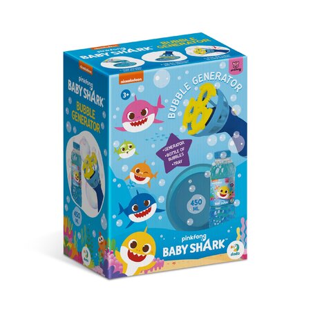 Set baloane de sapun cu generator Baby Shark, 3 ani+, 450 ml, Nickelodeon 701528