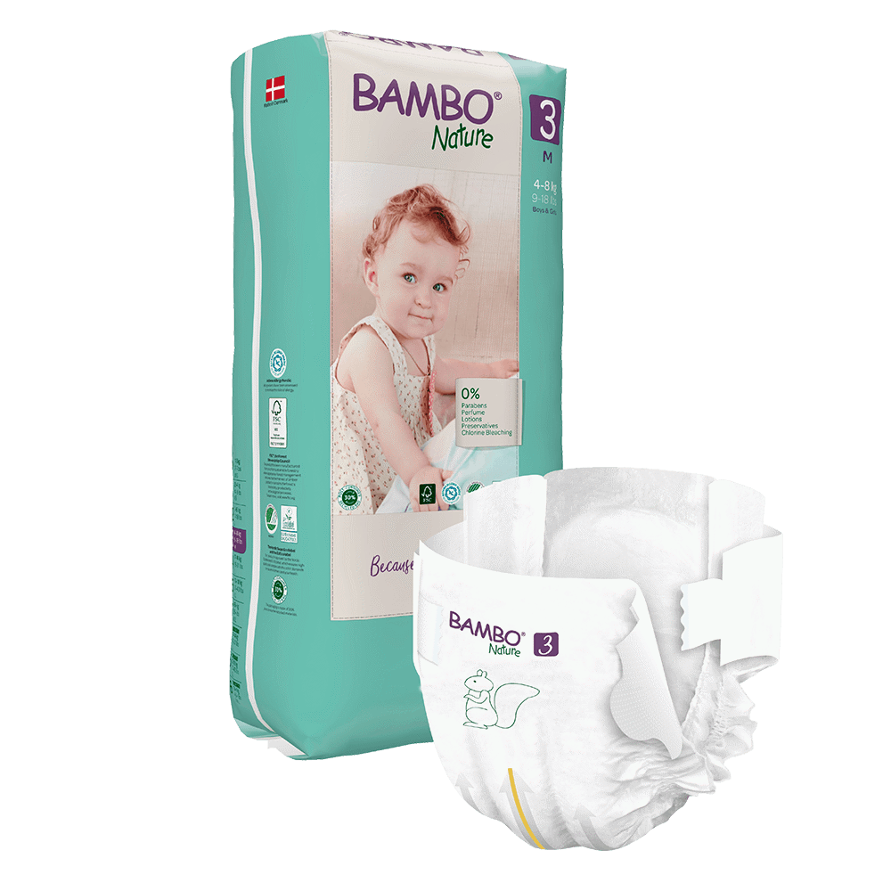 Scutece Ecolabe, Nr. 3, 4-8 kg, 52 bucati, Bambo Nature