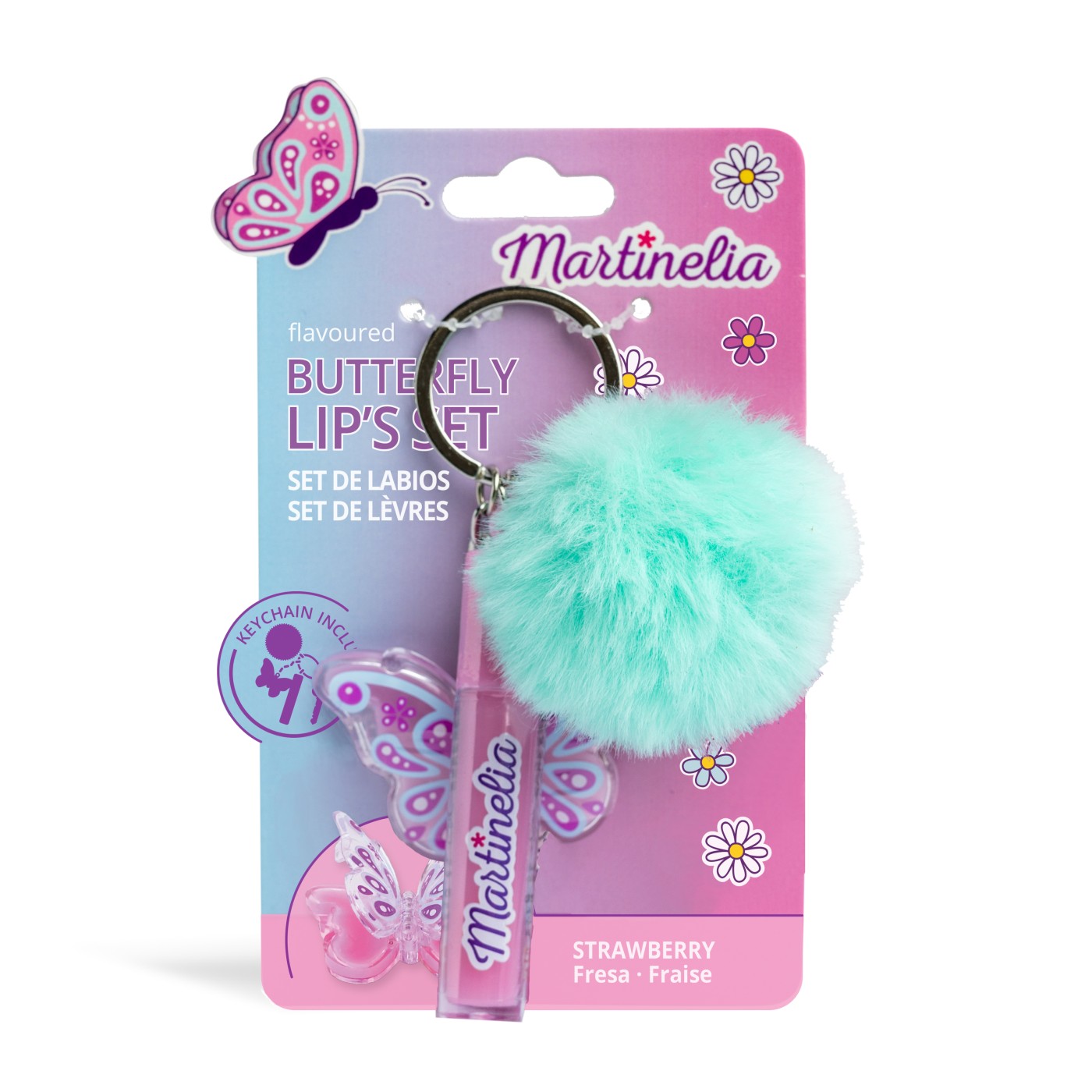 Set balsam de buze si breloc World Butterfly, 1 bucata, Martinelia
