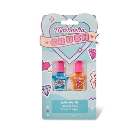 Set de 2 lacuri de unghii pentru copii Crush, diverse culori, 3 ani+, 2 x 4 ml, Martinelia 701731