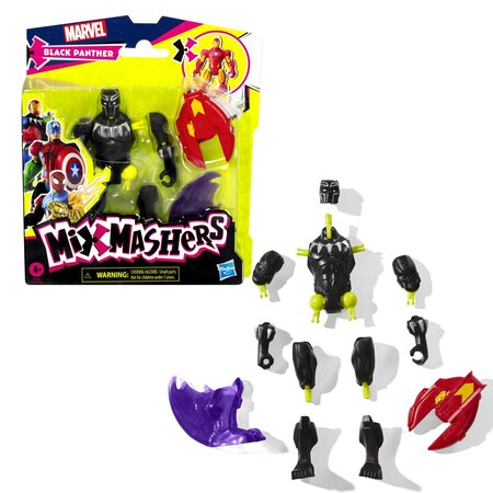 Figurina Marvel Avengers  Black Panther MixMashers, 12 cm, 4 ani+, Hasbro 702064