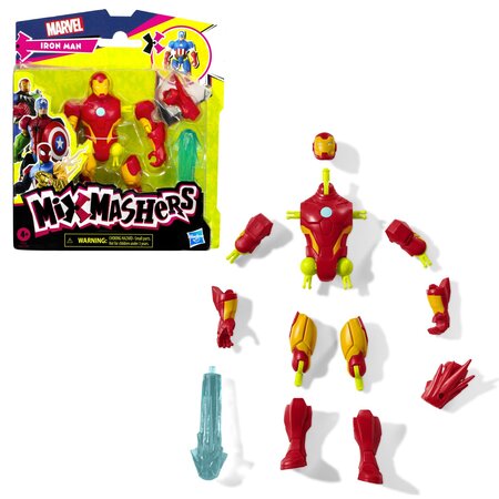 Figurina Marvel Avengers Iron Man MixMashers, 12 cm, 4 ani+, Hasbro 702084
