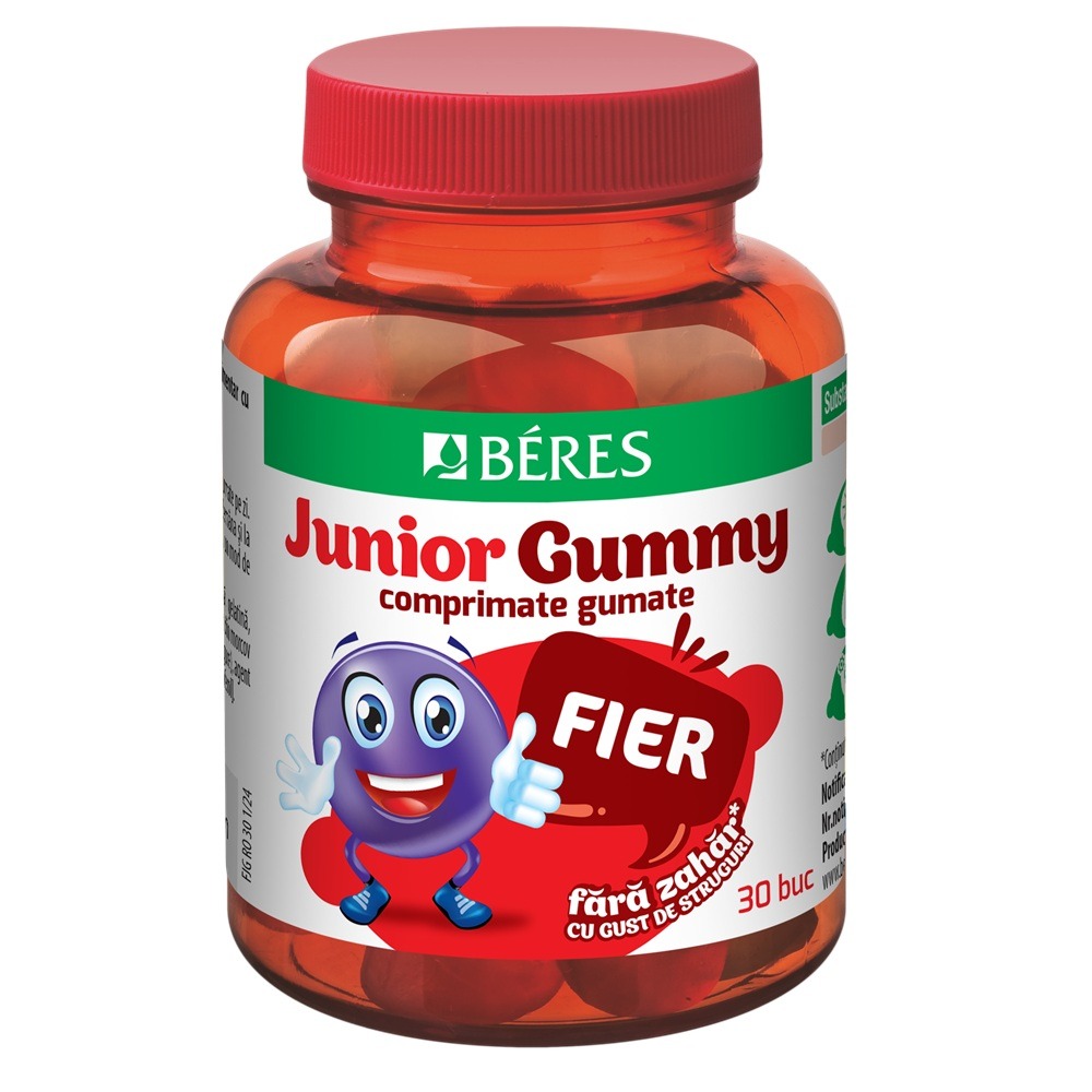 Jeleuri cu fier Junior Gummy, Struguri, 30 jeleuri, Beres