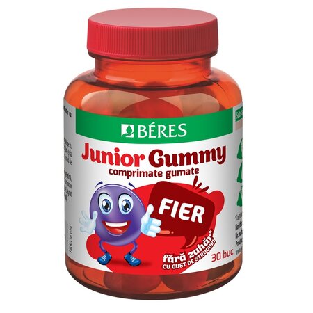 Jeleuri cu fier Junior Gummy, Struguri, 30 jeleuri, Beres