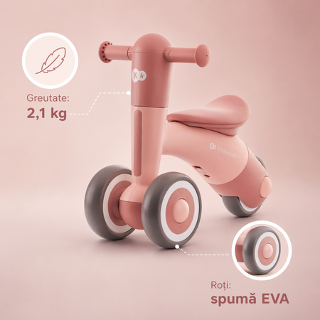 Bicicleta fara pedale Minibi, Pink, 1 an+, Kinderkraft 775903