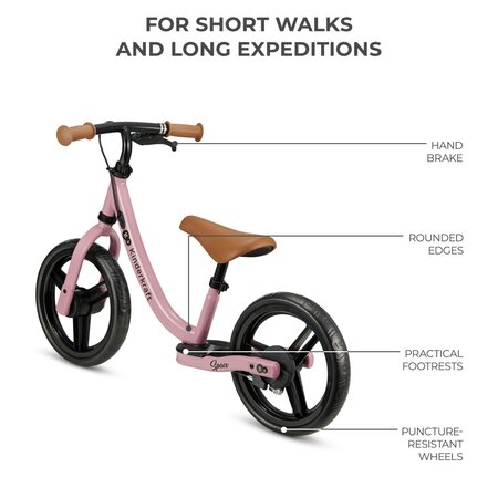 Bicicleta fara pedale Space, Dark Pink, 2 ani+, Kinderkraft 702215