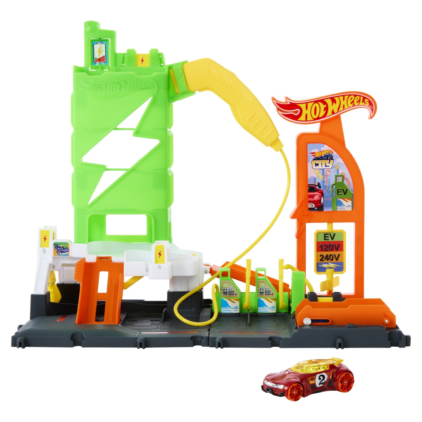 Statie de combustibil EV, 4 ani+, Hot Wheels