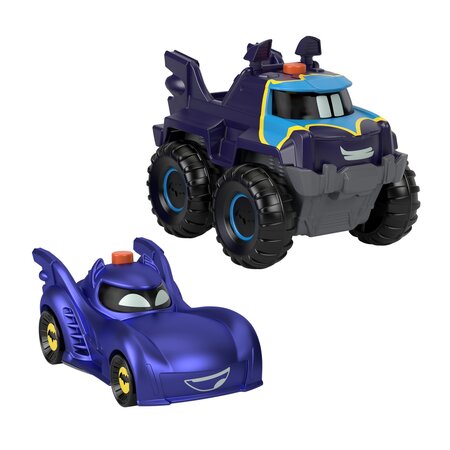 Set 2 vehicule Batwheels Light-Up Racers, 3 ani+, Fisher Price 702350