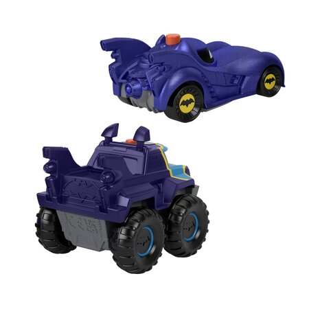 Set 2 vehicule Batwheels Light-Up Racers, 3 ani+, Fisher Price 702354