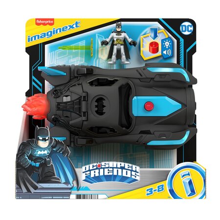 Vehicul Batmobilul Lights and Sounds Imaginext DC Super Friends, 3 ani+, Fisher Price 702355