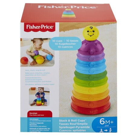 Jucarie interactiva pentru bebelusi Piramida Cupelor, 6 luni+, Fisher Price 702367