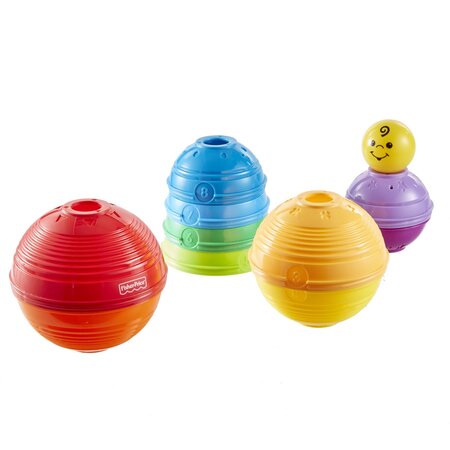 Jucarie interactiva pentru bebelusi Piramida Cupelor, 6 luni+, Fisher Price 702366