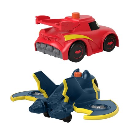 Set cu 2 masinute Light-Up Racers Batwheels, 3 ani+, Fisher Price 702385
