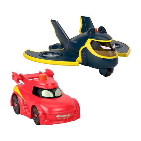 Set cu 2 masinute Light-Up Racers Batwheels, 3 ani+, Fisher Price 702379