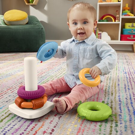 Jucarie senzoriala Piramida, 6 luni+, Fisher Price 702390