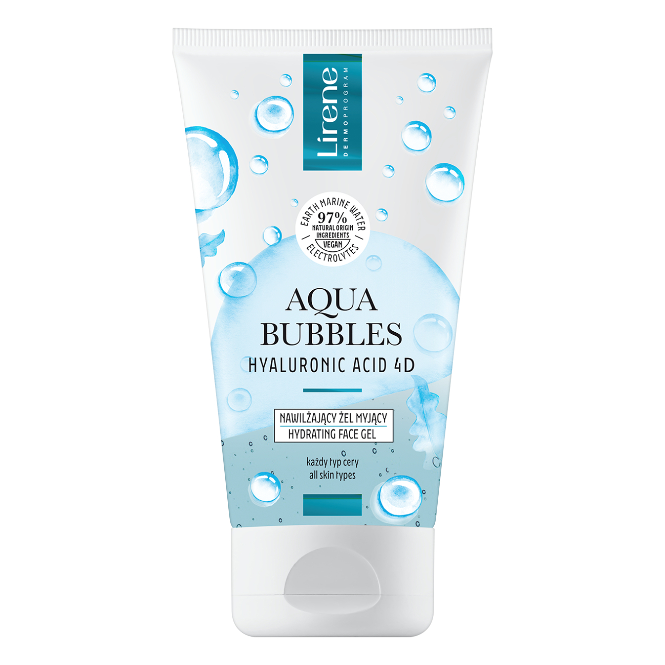 Gel curatare faciala cu acid hialuronic Aqua Bubbles, 150 ml, Lirene