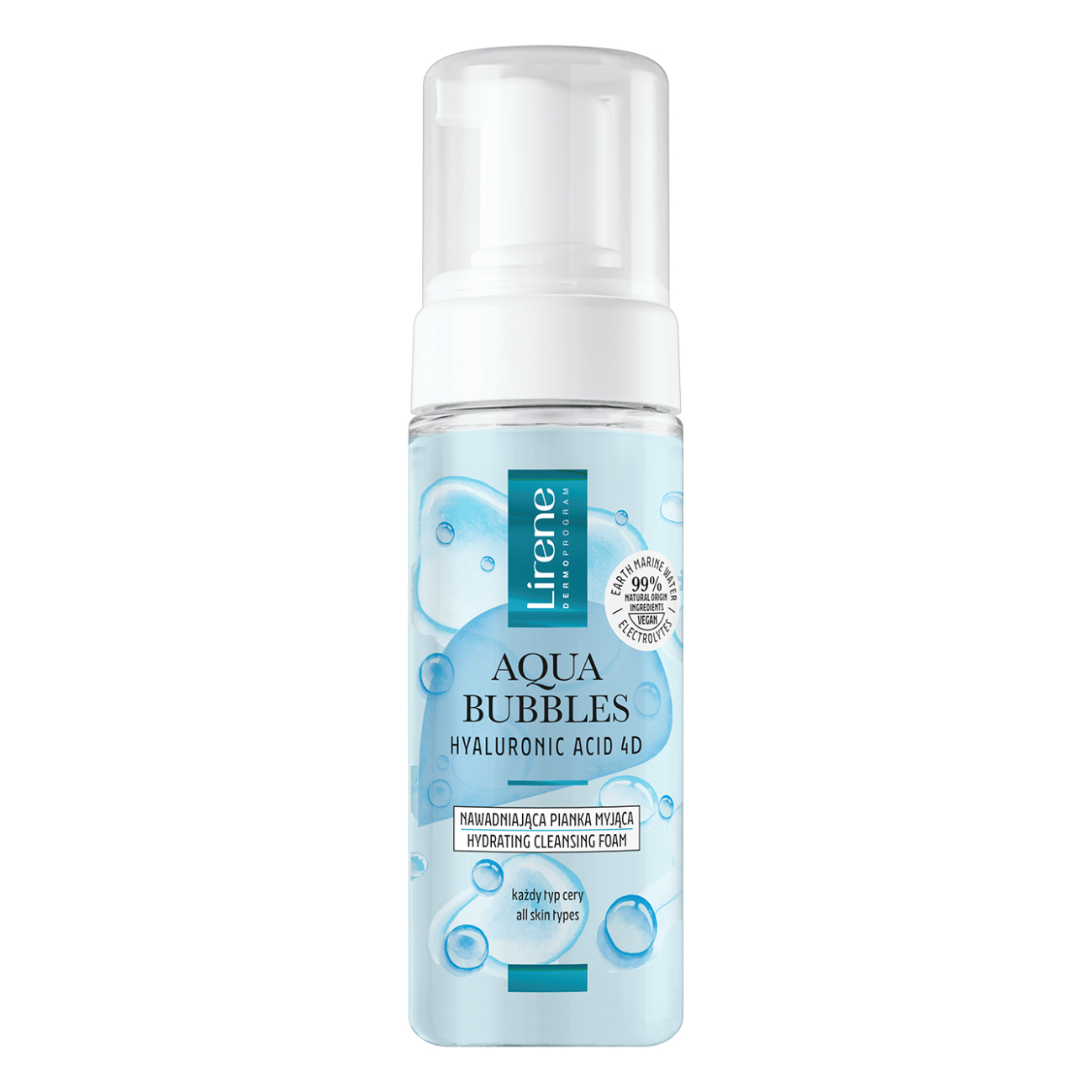 Spuma pentru curatare faciala cu acid hialuronic Aqua Bubbles, 150 ml, Lirene
