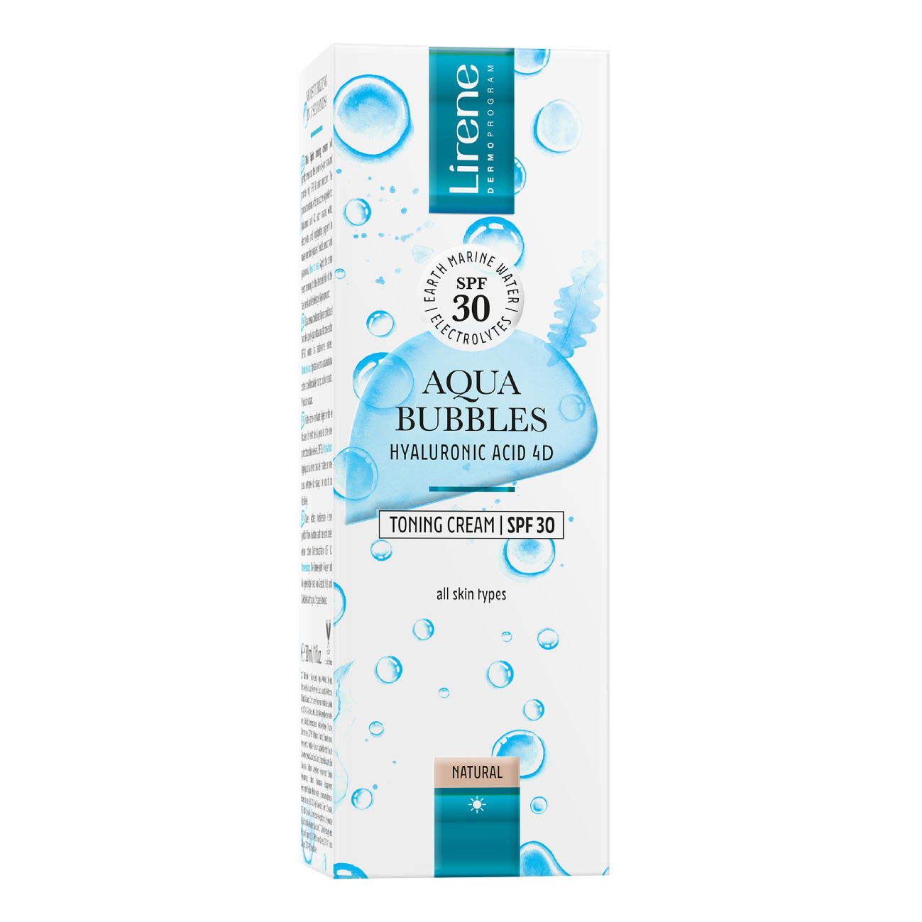 Crema nuantatoare cu SPF30 Aqua Bubbles, 30 ml, Lirene
