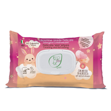 Servetele umede Bio cu infuzie de caise Baby, 60 bucati, Bioconte