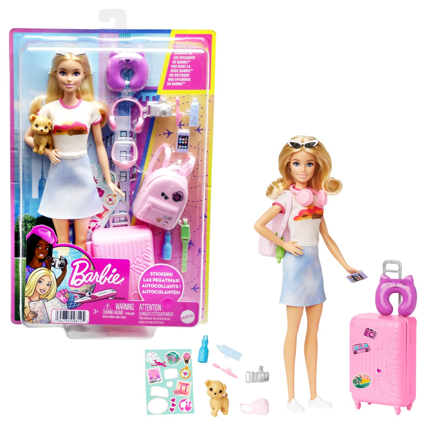 Papusa Malibu in calatorie, 3 ani+, Barbie