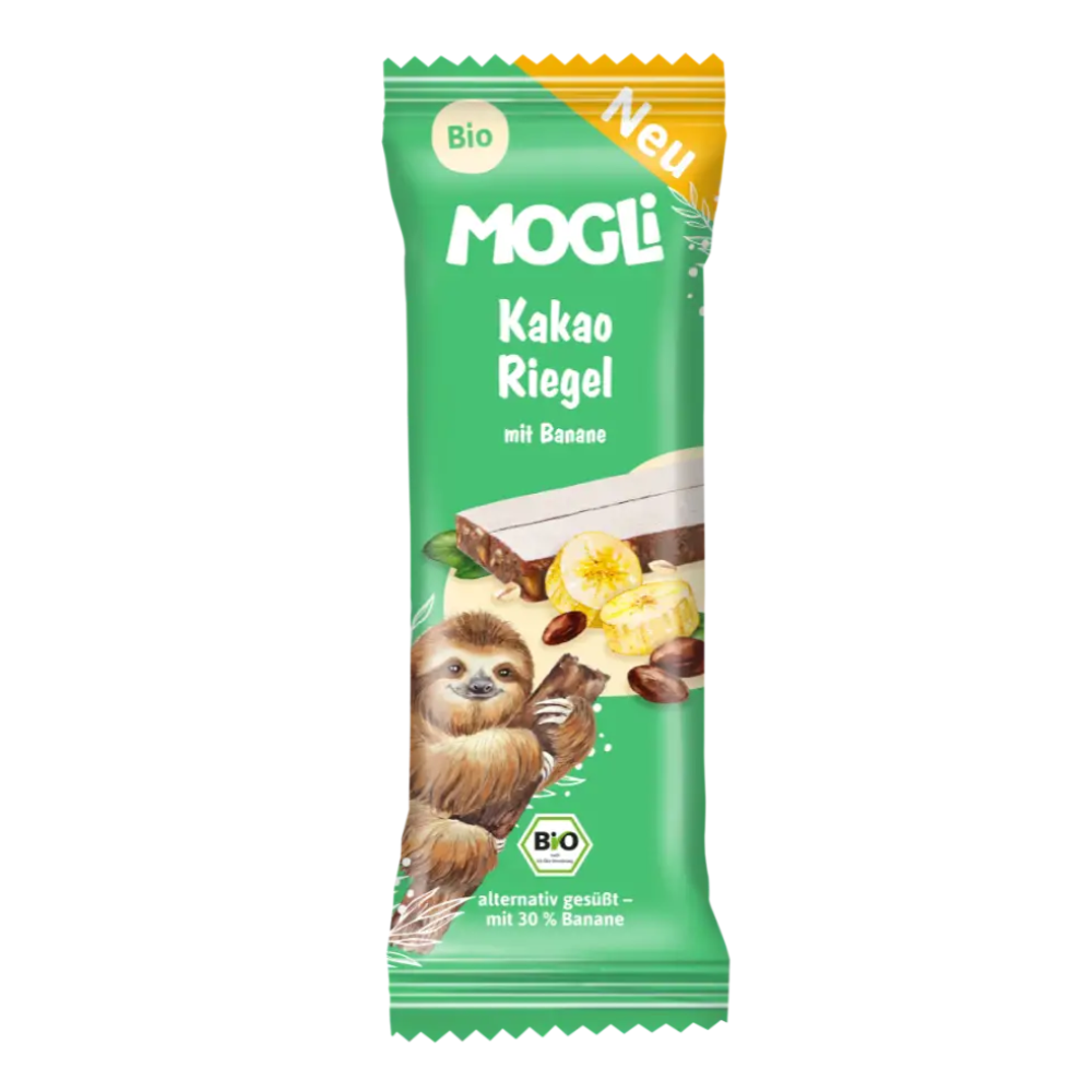 Baton Bio cu banane si cacao, 25 g, Mogli