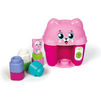 Jucarie educationala Cuburi de constructie Soft Clemmy, Pisicuta, 6 luni+, 7 piese, Clementoni