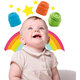 Jucarie educationala Cuburi de constructie Soft Clemmy, Pisicuta, 6 luni+, 7 piese, Clementoni 702712